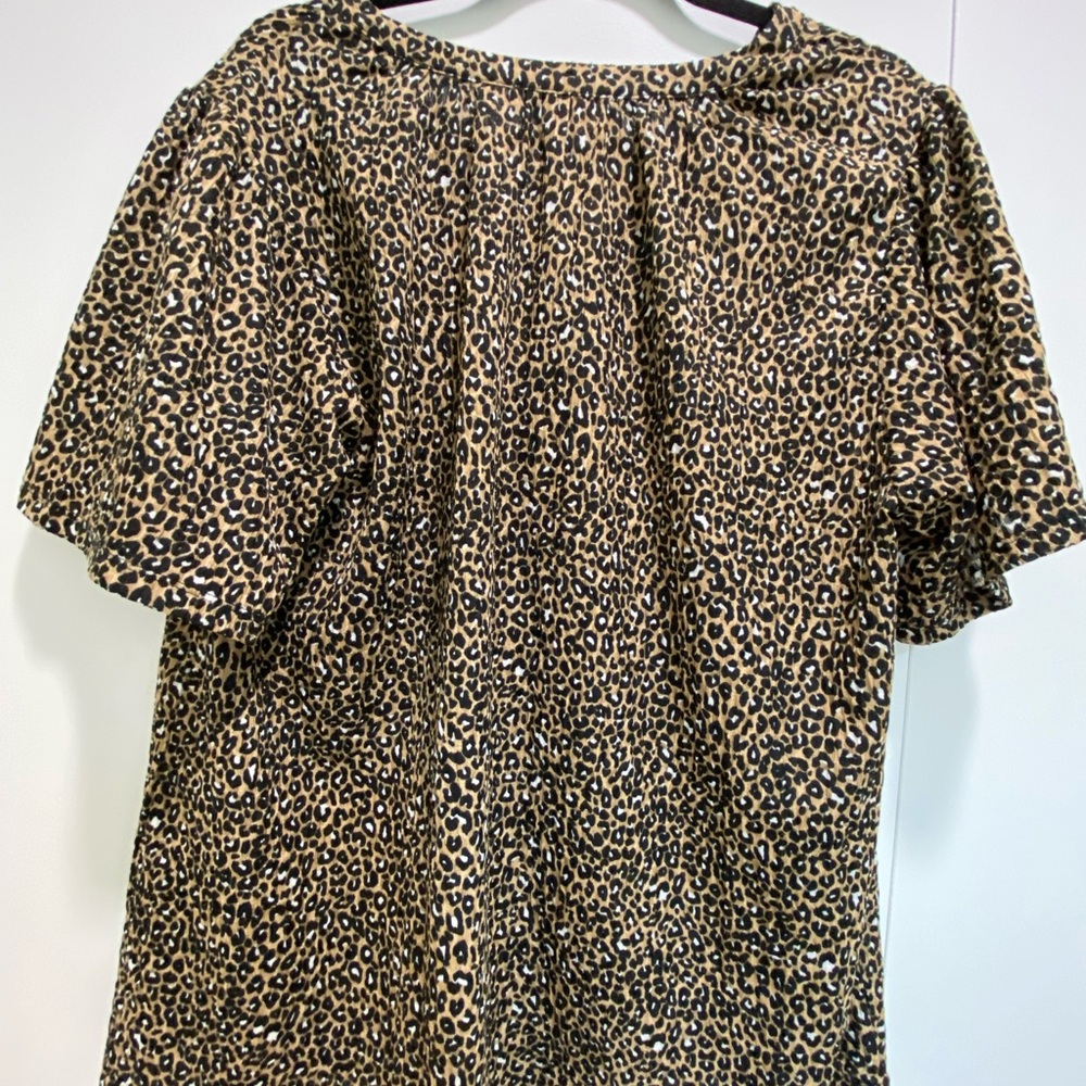 Michael Kors Tan and Black Leopard Print Blouse NWOT - Picture 6 of 10